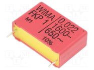 Capacitor: polypropylene; 22nF; 11x21x31.5mm; THT; ±10%; 27.5mm WIMA