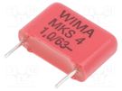 Capacitor: polyester; 1uF; 40VAC; 63VDC; 10mm; ±10%; 4x9x13mm; THT WIMA
