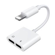 Joyroom Lightning - 2x Lightning headphone adapter audio and charging white (S-Y104), Joyroom