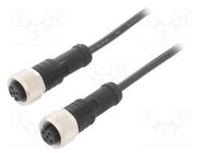 Cable: for sensors/automation; PIN: 4; M12-M12; 1m; plug; plug; 250V AMPHENOL LTW