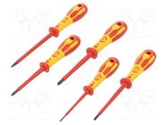Kit: screwdrivers; insulated; 1kVAC; Phillips,slot; 5pcs. C.K