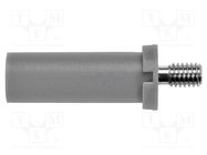 Connector: 4mm banana; plug; 32A; grey; insulated; 31mm; screw SCHÜTZINGER