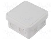 Enclosure: junction box; X: 90mm; Y: 90mm; Z: 49mm; polypropylene PP FIBOX