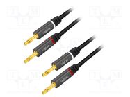 Cable; banana 4mm plug,both sides; 5m; Plating: gold-plated LOGILINK