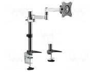 Monitor holder; 8kg; 13÷27"; Arm len: 396mm; for one monitor LOGILINK