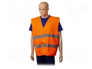 Reflection waistcoat; Size: XXXL; orange; Mounting: bur DELTA PLUS