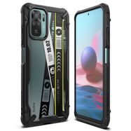 Ringke Fusion X Design durable PC Case with TPU Bumper for Xiaomi Redmi Note 10 / Redmi Note 10S black (Ticket band) (XDXI0029), Ringke