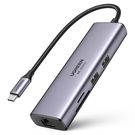 Ugreen 7in1 multi-functional HUB USB Type C - 2x USB 3.2 Gen 1 / HDMI 4K 60Hz / SD and TF card reader / USB Type C PD 100W / RJ45 1000Mbps (1Gbps) gray (60515 CM512), Ugreen