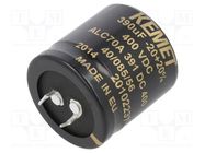 Capacitor: electrolytic; SNAP-IN; 390uF; 400VDC; Ø35x35mm; ±20% KEMET