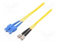 Fiber patch cord; SC/UPC,ST/UPC; 3m; Optical fiber: 9/125um; LSZH QOLTEC
