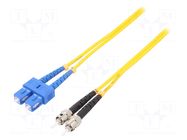 Fiber patch cord; SC/UPC,ST/UPC; 2m; 9/125um; LSZH; black,blue QOLTEC