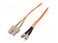 Fiber patch cord; OM2; SC/UPC,ST/UPC; 5m; 50/125um; LSZH; orange QOLTEC