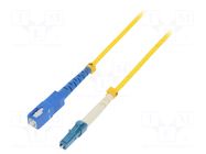 Fiber patch cord; LC/UPC,SC/UPC; 5m; 9/125um; LSZH; blue; yellow QOLTEC
