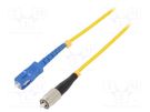 Fiber patch cord; FC/UPC,SC/UPC; 15m; Optical fiber: 9/125um QOLTEC