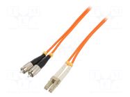 Fiber patch cord; OM2; FC/UPC,LC/UPC; 5m; 50/125um; LSZH; orange QOLTEC