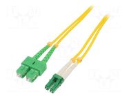 Fiber patch cord; LC/APC,SC/APC; 1m; Optical fiber: 9/125um; LSZH QOLTEC