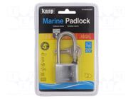 Padlock; shackle; chrome plated brass; Protection: low (level 5) KASP