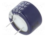 Supercapacitor; THT; 100mF; 5.5VDC; -20÷80%; Ø13.5x8.3mm; 50Ω; KW EATON ELECTRONICS