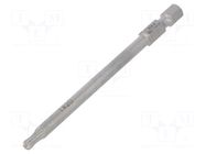 Screwdriver bit; spherical,Torx®; TX20; 1/4"; Overall len: 89mm WERA