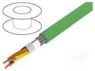 Wire; HELUKAT® PROFInet A; 2x2x22AWG; 5e; solid; Cu; PUR; green HELUKABEL