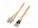 Fiber patch cord; OM2; FC/UPC,SC/UPC; 3m; Optical fiber: 50/125um QOLTEC