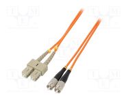 Fiber patch cord; OM2; FC/UPC,SC/UPC; 2m; Optical fiber: 50/125um QOLTEC