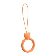 A silicone lanyard for a phone bear ring on a finger orange, Hurtel