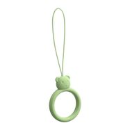 A silicone lanyard for a phone bear ring on a finger light green, Hurtel