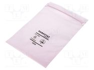 Protection bag; ESD; L: 152mm; W: 102mm; Thk: 50um; polyetylene; pink EUROSTAT GROUP