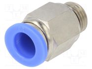 Push-in fitting; straight; -0.95÷15bar; nickel plated brass PNEUMAT