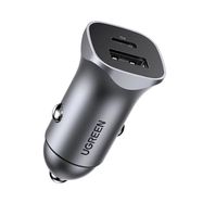 Ugreen Car Charger USB Type C / USB 24W Power Delivery Quick Charge Gray (30780), Ugreen