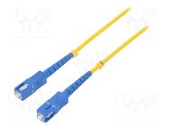 Fiber patch cord; SC/UPC,both sides; 3m; Optical fiber: 9/125um QOLTEC