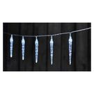 LED Christmas garland – 10x icicle, 1.35 m, 2x AA, indoor, cool white, timer, EMOS