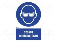 Safety sign; regulatory; self-adhesive folie; W: 200mm; H: 300mm ANRO