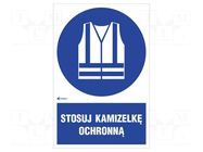 Safety sign; regulatory; PVC; W: 200mm; H: 300mm ANRO