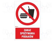 Safety sign; prohibitory; self-adhesive folie; W: 200mm; H: 300mm ANRO