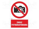 Safety sign; prohibitory; self-adhesive folie; W: 200mm; H: 300mm ANRO