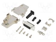 D-Sub; PIN: 15; female; angled 45°; screw terminal; for cable AMPHENOL COMMUNICATIONS SOLUTIONS