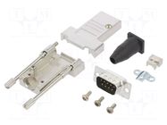 Connector: D-Sub; PIN: 9; male; straight; soldering; for cable AMPHENOL COMMUNICATIONS SOLUTIONS