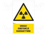 Safety sign; warning; PVC; W: 200mm; H: 300mm ANRO