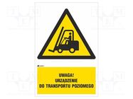 Safety sign; warning; self-adhesive folie; W: 200mm; H: 300mm ANRO