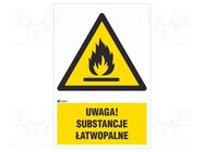 Safety sign; warning; self-adhesive folie; W: 200mm; H: 300mm ANRO