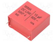 Capacitor: polypropylene; 15uF; 900V; ESR: 5.8mΩ; THT; ±10%; 22V/μs WIMA