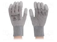 Protective gloves; ESD; M; 10set; grey STATICTEC