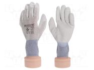 Protective gloves; ESD; S; 10set; grey STATICTEC