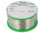 Soldering wire; tin; Sn96,3Ag3,7; 0.38mm; 0.25kg; lead free; reel CYNEL