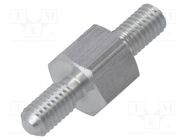 Screwed spacer sleeve; 5mm; Ext.thread: M3; hexagonal; aluminium DREMEC