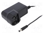 Power supply: switching; mains,plug; 5VDC; 1.2A; 6W; Out: 5,5/2,1 MEAN WELL