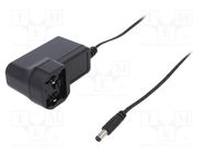 Power supply: switching; mains,plug; 18VDC; 0.33A; 6W; Out: 5,5/2,1 MEAN WELL