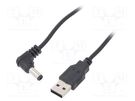 Cable; USB A plug,DC 5,5/2,1 plug; black; 0.5m; Core: Cu Goobay